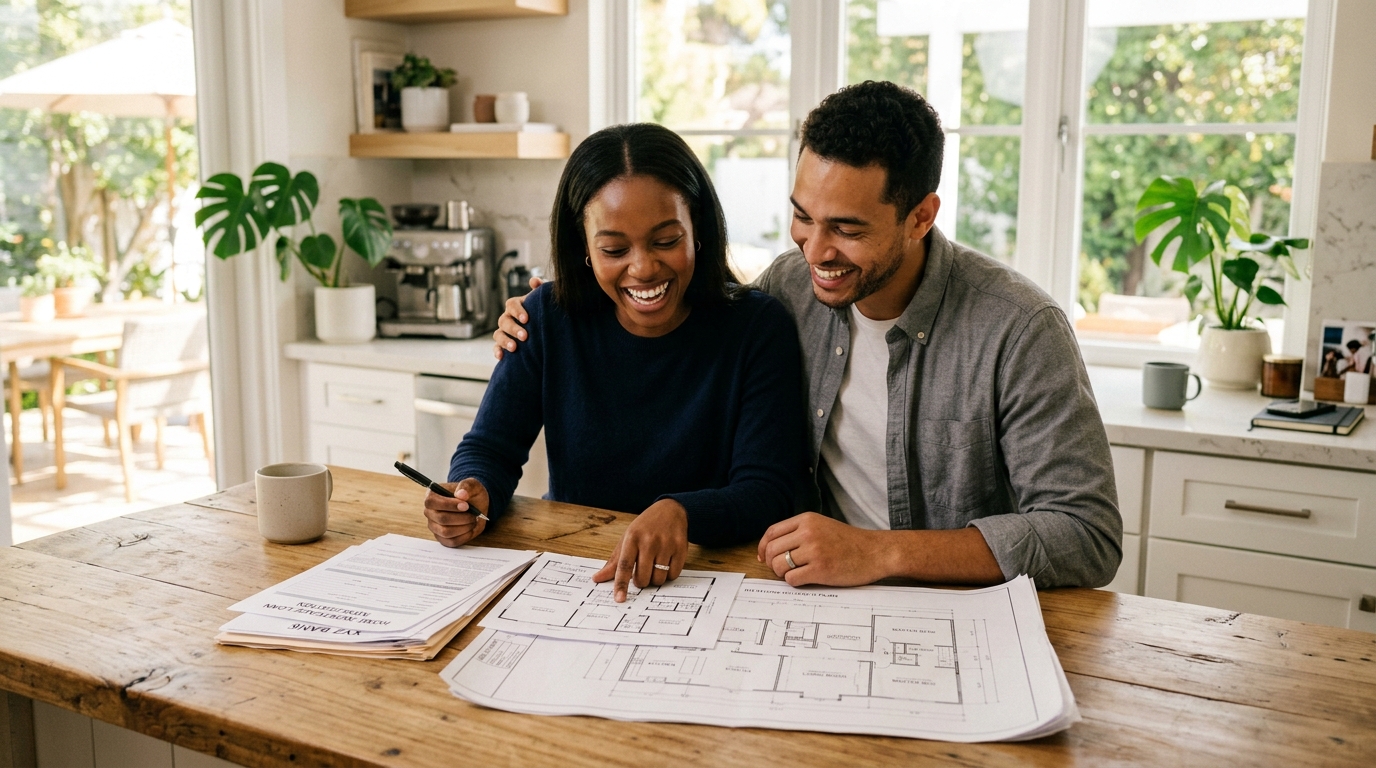 Home loan advisor with couple