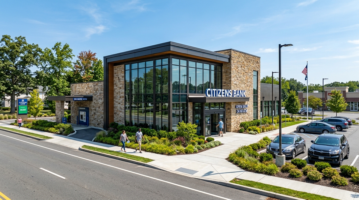 Modern exterior of USFIN Bank branch location
